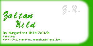 zoltan mild business card